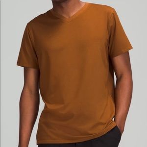 The Fundamental V Neck T-Shirt- burnt orange brown